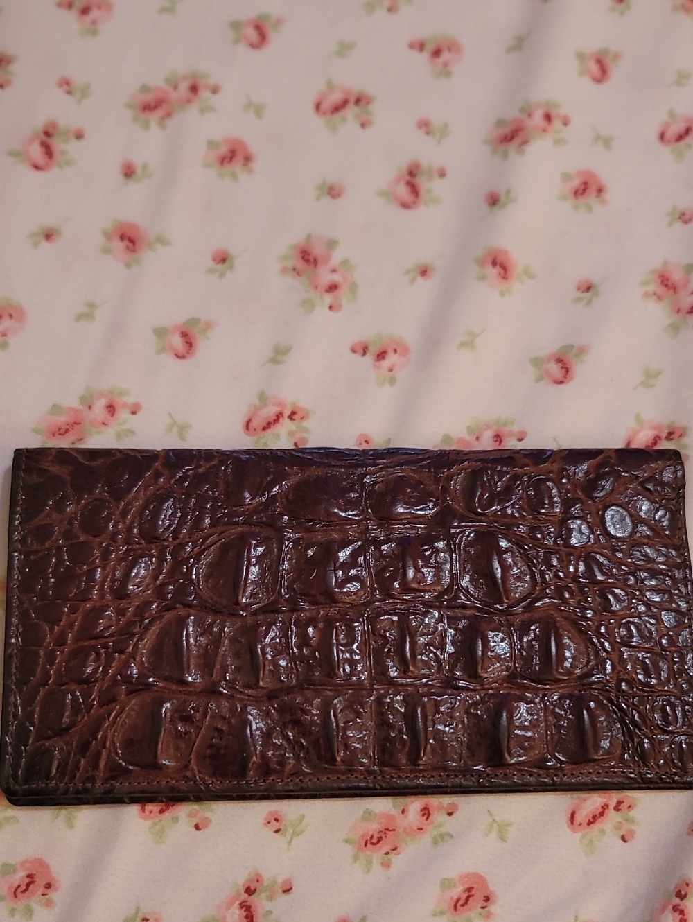 Garys of California Croco Calf Clutch - Deep Brown